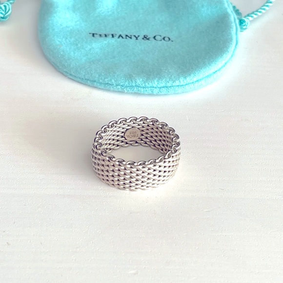 Authentic TIFFANY & CO. Somerset Mesh Ring size 7 sterling silver - Picture 3 of 5